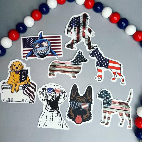 Celebrating The USA, 50 High Quality Patriotic Decal Stickers With Flags, Gnomes - Picture 11 of 16